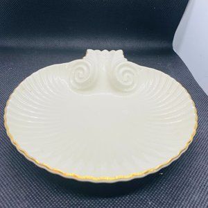 LENOX Aegean Seashell Cream Made in Japan Hand Decorated 24k Gold Trim Nut  Cand